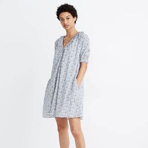 Madewell ruffle button-front trapeze dress in American Floral